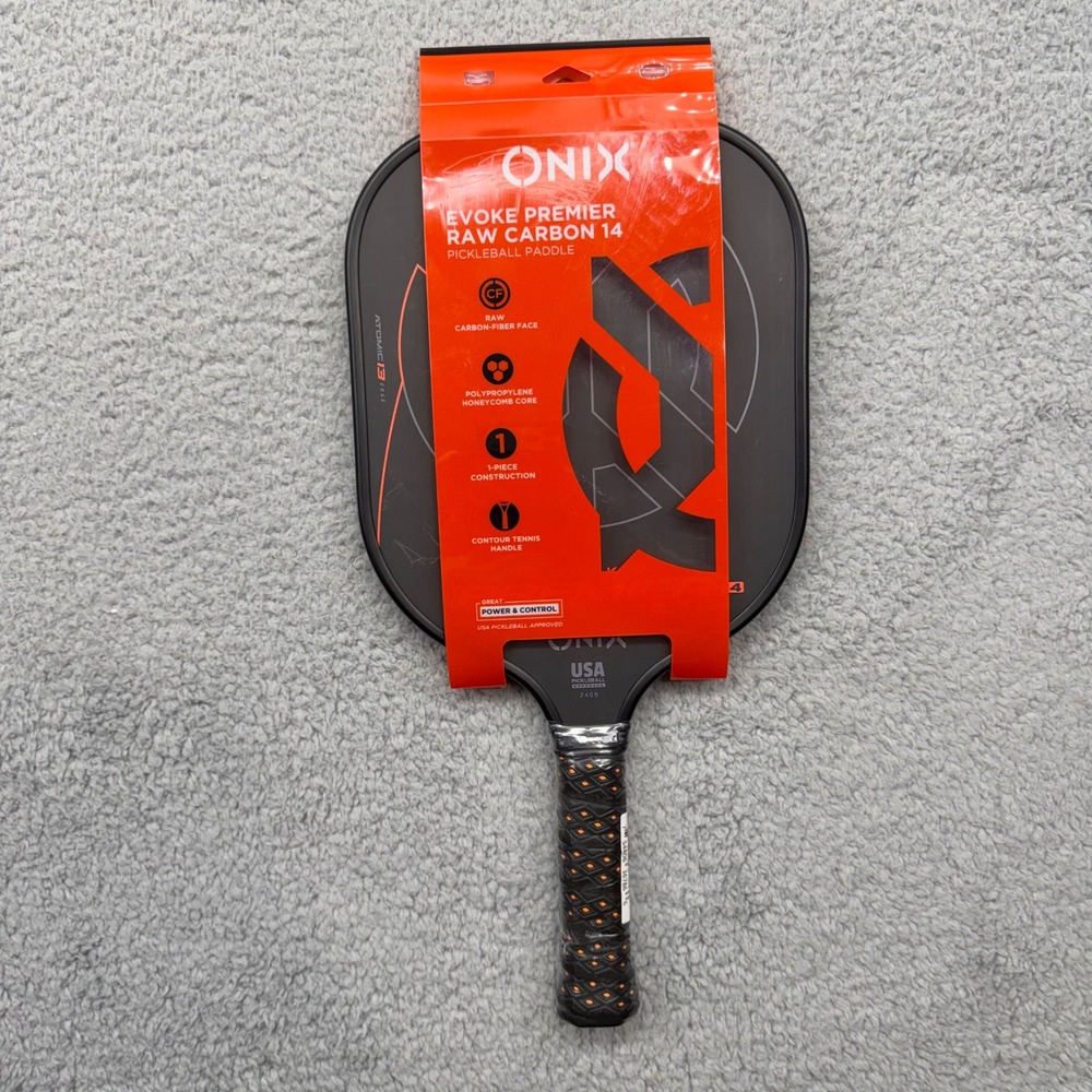 NEW‎ Onix KZ1151-BLKRC14 Evoke Premier Raw Carbon 14 MM Core Pickleball Paddle